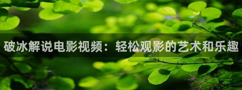 久久视频合集：破冰解说电影视频：轻松观影的艺术和乐趣